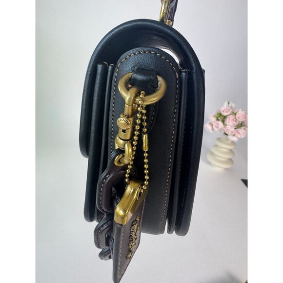 Coach Rogue Top Handle Bag Black/Oxblood With Charm - Picture 5 of 13